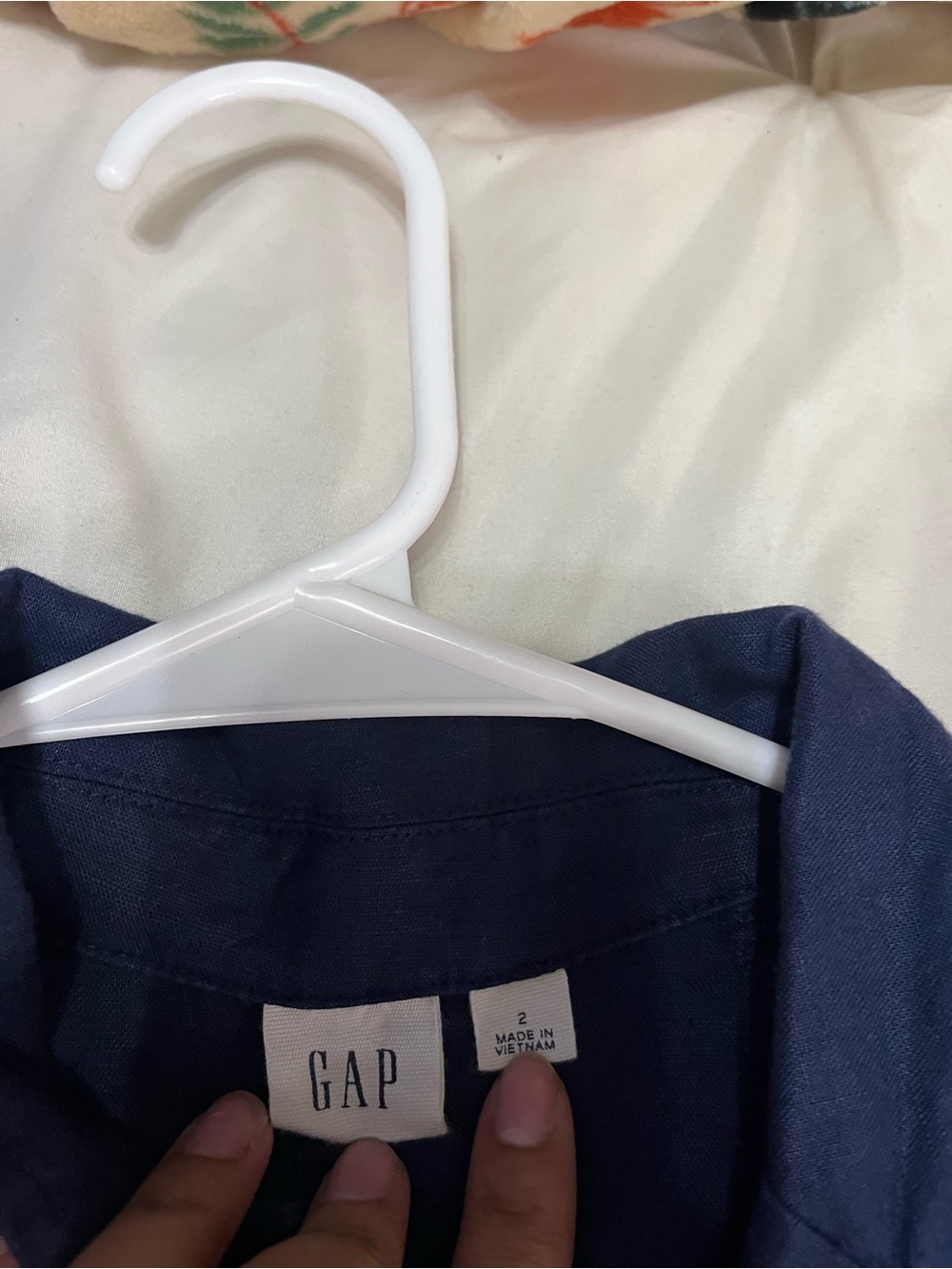 GAP Navy Short-Sleeve Button Front Jumpsuit - Picture 5 of 5
